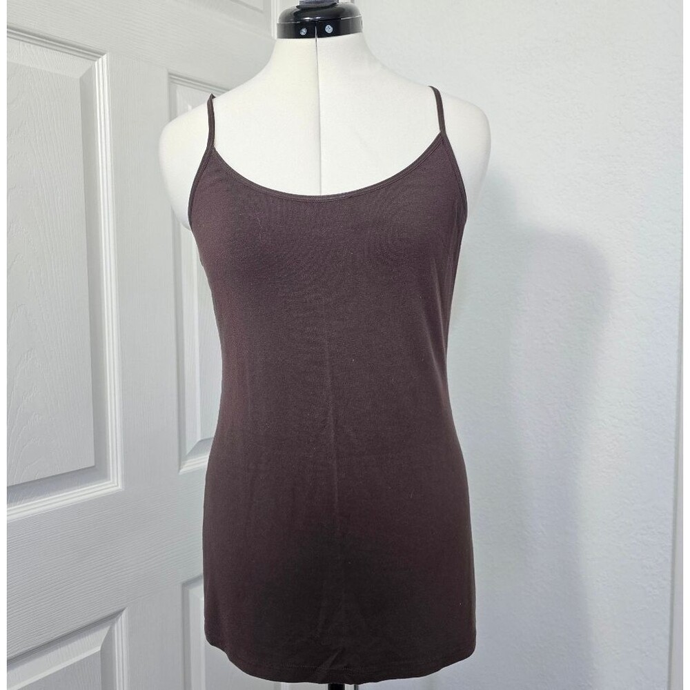 Lady Hathaway Chocolate Brown Cami Tank Top L Basic Layering Minimalist Tumblr